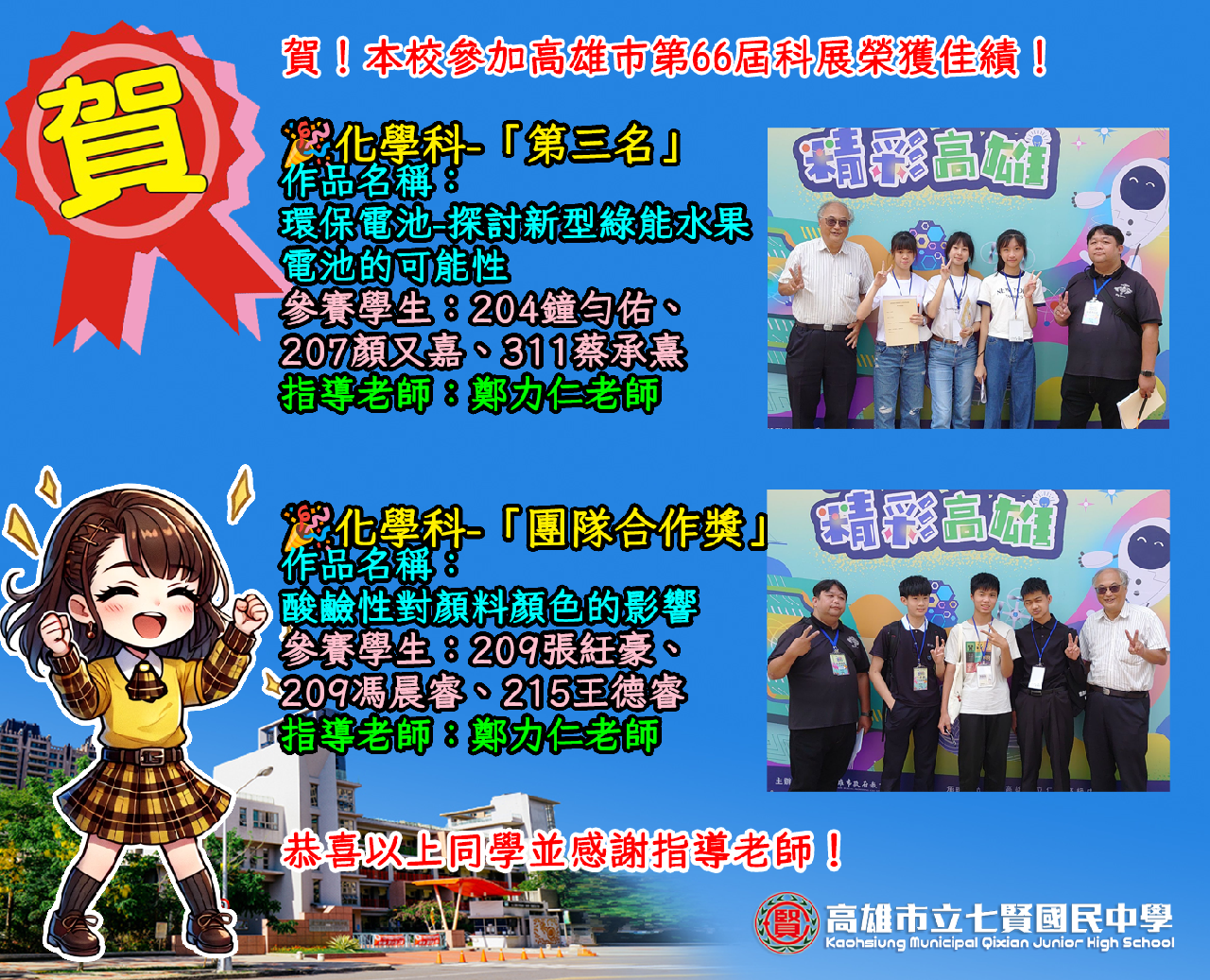 66屆科展化學科第三名